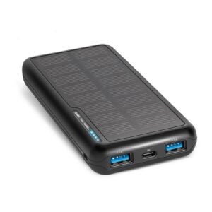 SBS Solar Powerbank m. 2x USB-A 10W - 10.000 mAh - Sort