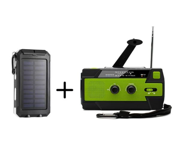 Nødradio med solcelle & 20.000 mAh Powerbank med solcelle